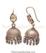 Hand crafted silver glass jhumka shop online