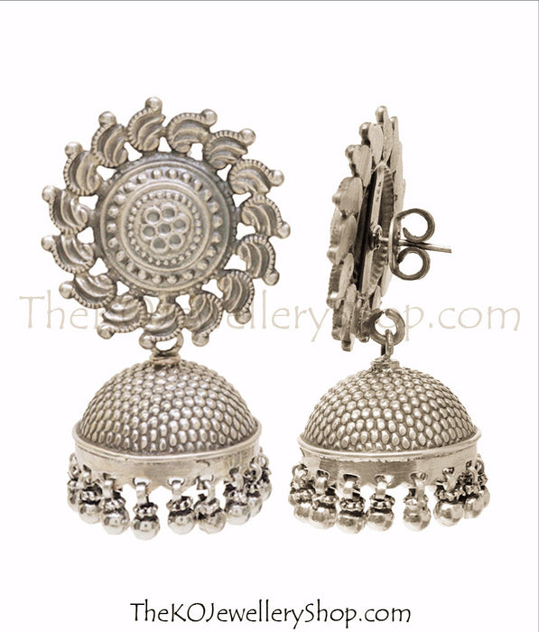 Buy online hand crafted silver jhumka for women