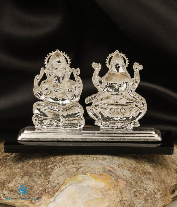 The Lord Ganesha & Lakshmi  Silver Idol