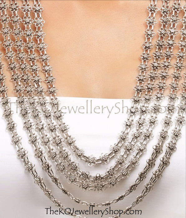 Buy online hand crafted silver necklace for women