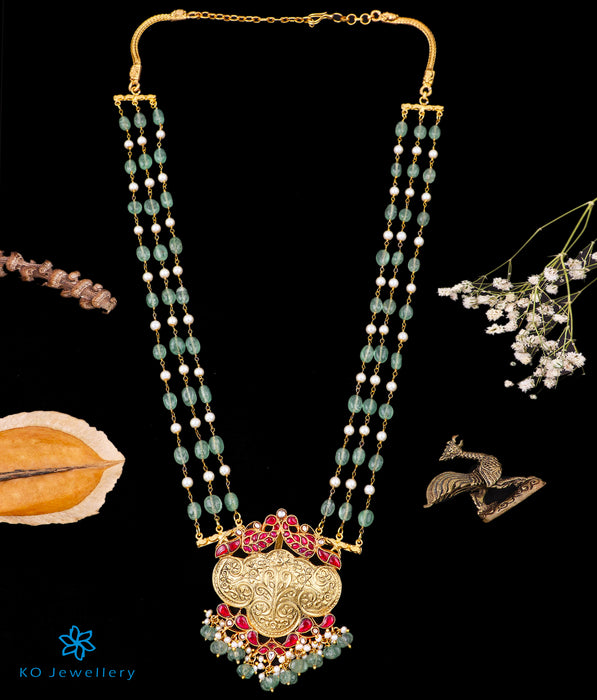 The Anchita Silver Kundan Peacock Necklace