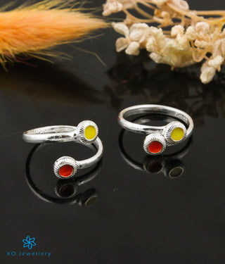 The Nivit Silver Toe-Rings (Yellow/ Front open)
