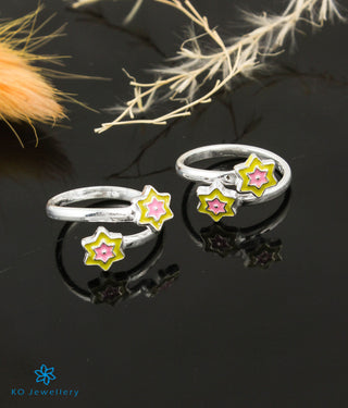 The Starry Silver Toe-Rings (Yellow/Front open)