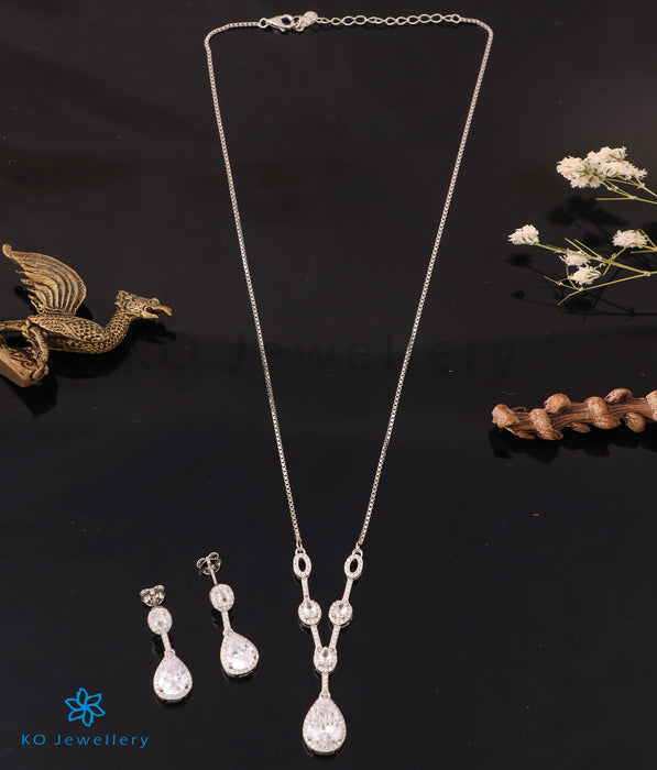 The Fushia Silver Necklace Set