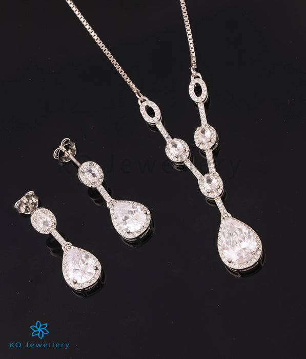 The Fushia Silver Necklace Set