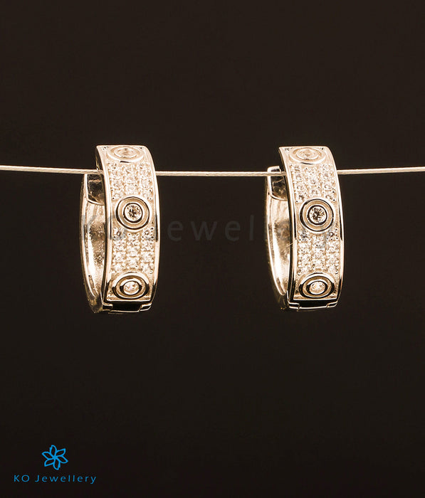 The Circle Sparkle Silver Hoops