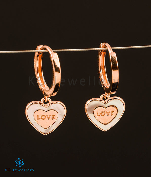 The Heart of Love Silver Rosegold Hoops