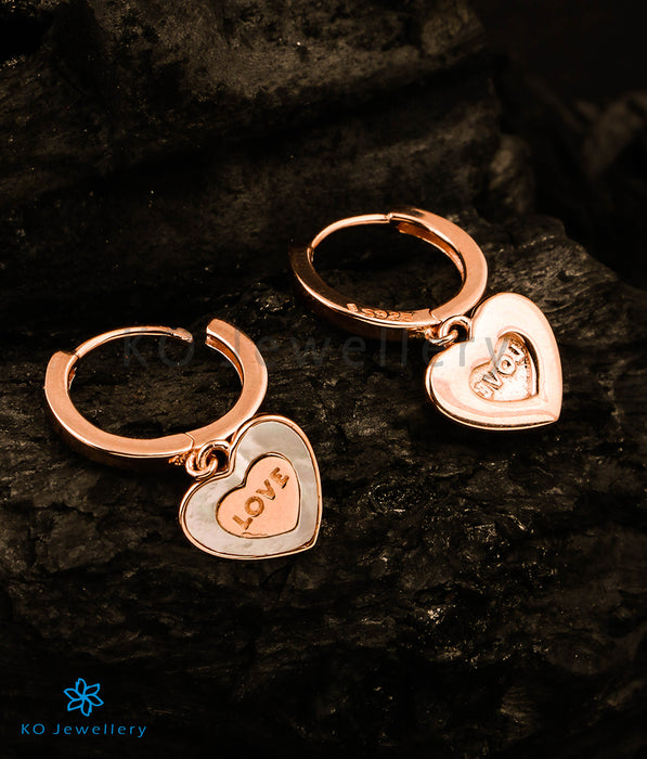 The Heart of Love Silver Rosegold Hoops