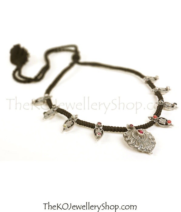 Shop online for women’s silver navratna necklace jewellery