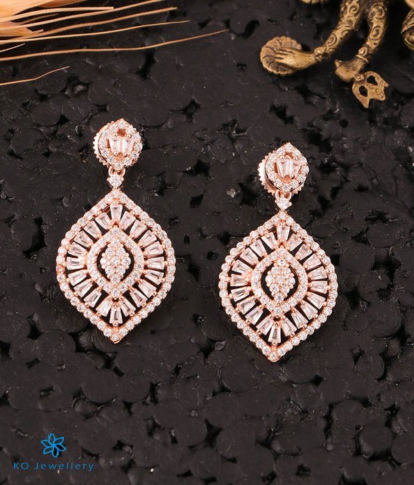 The Bedazzled Silver Rose-Gold Earrings
