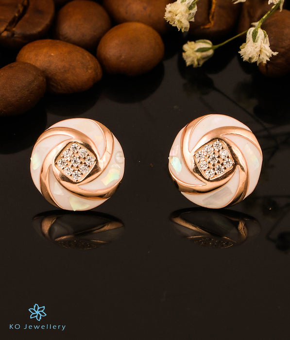 The Floral Swirl Silver Rosegold Earstuds