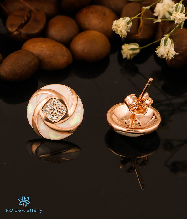 The Floral Swirl Silver Rosegold Earstuds