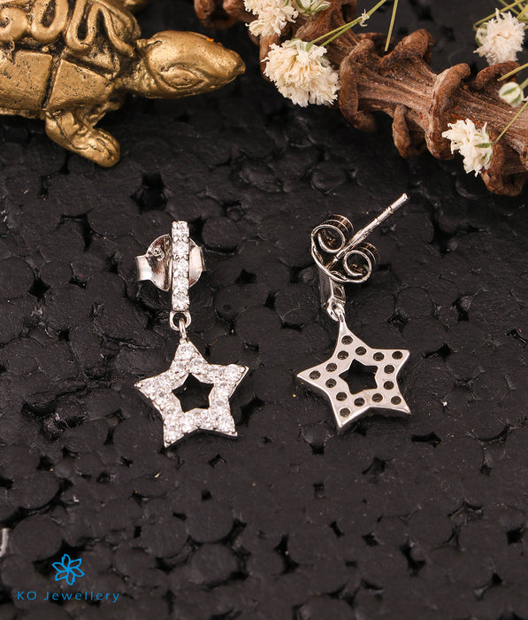 The Sparkling Star Silver Earrings