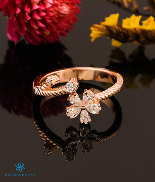 The Primrose Silver Open Rosegold Finger Ring