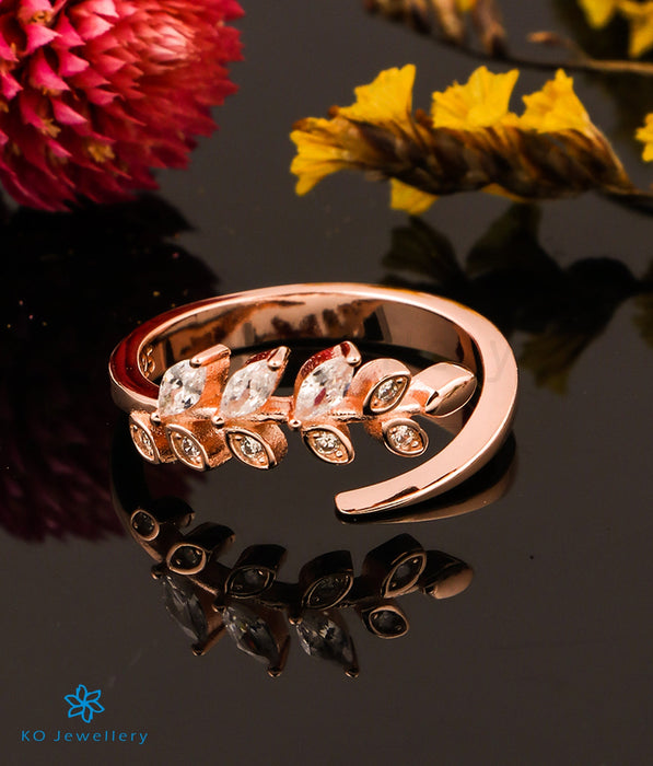 The Ivy Silver Open Rosegold Finger Ring