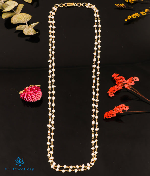 The Iravat Silver Pearl Necklace (2 layers)