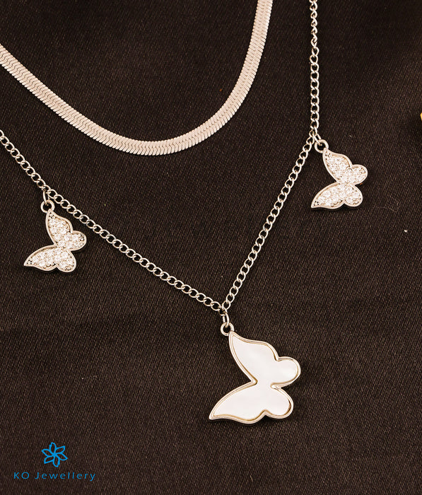 The Flutter 2 Layer Silver Necklace