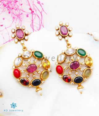 The Payal Silver Navratna Earrings