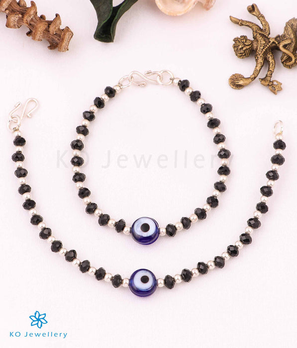 The Srujan Evileye Silver Baby/Kids Anklets (6 inches)