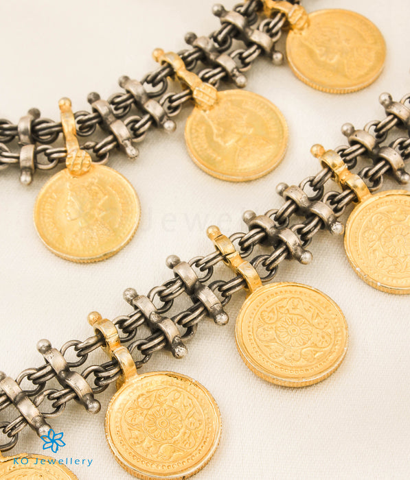 The Niska Silver Coin Anklets (Two Tone)