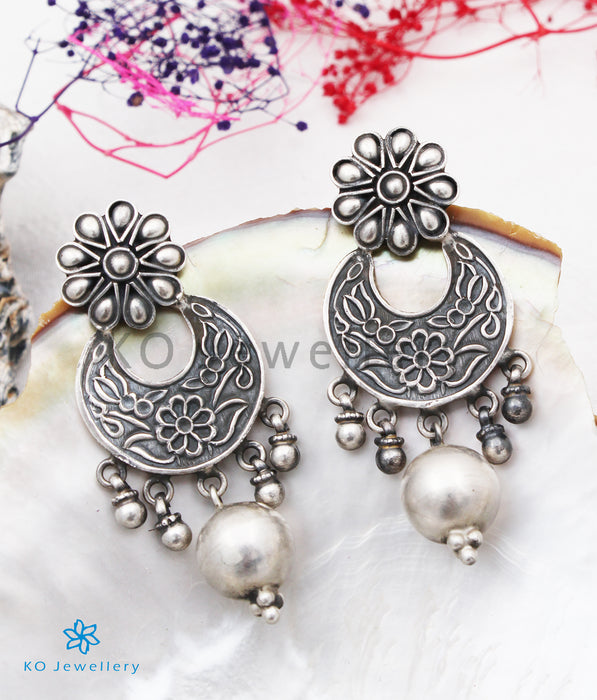 The Vibhav Silver Earrings(Oxidised)