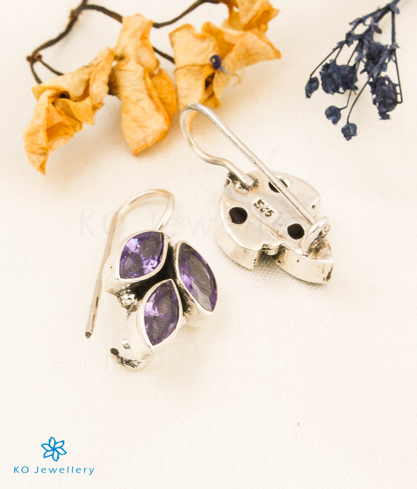 The Mrinal Silver Gemstone Earrings (Amethyst )