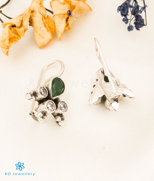 The Anya Silver Gemstone Earrings-Green