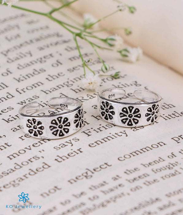 The Peony Pure Silver Toe-Rings