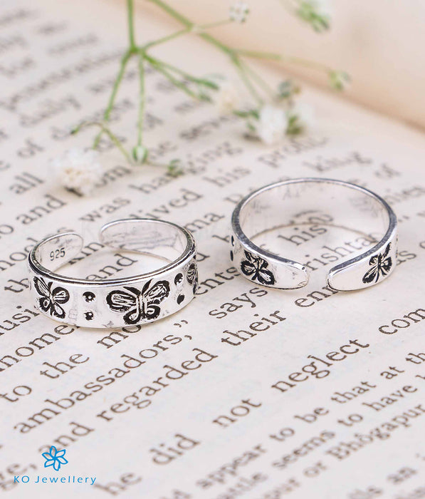 The Butterfly Pure Silver Toe-Rings