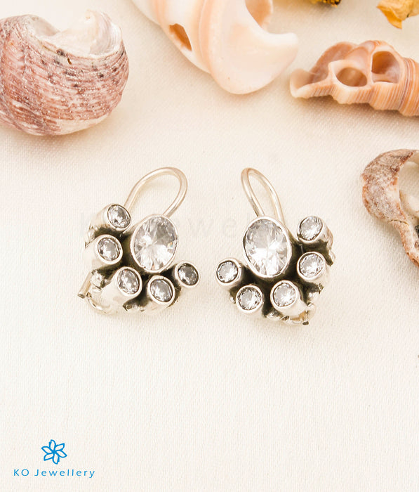 The Prajwal Silver Gemstone Earrings (White)