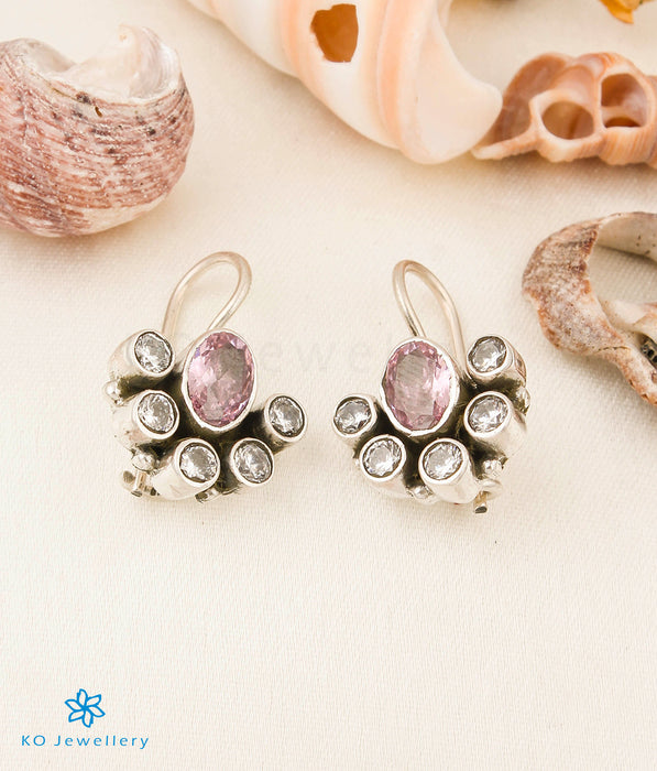 The Prajwal Silver Gemstone Earrings (Pink)