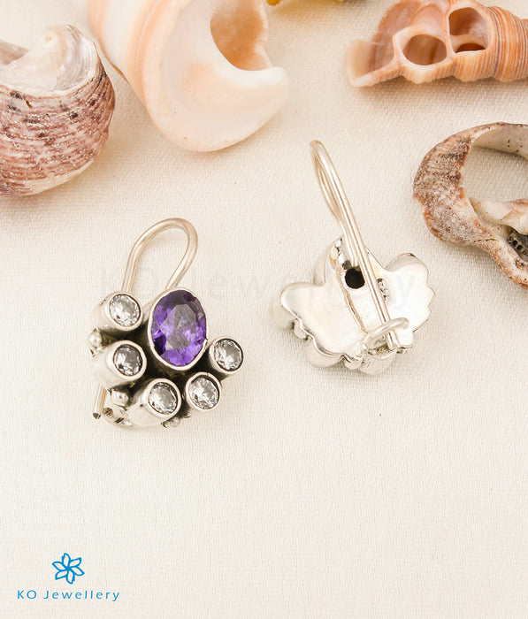 The Prajwal Silver Gemstone Earrings (Amethyst)