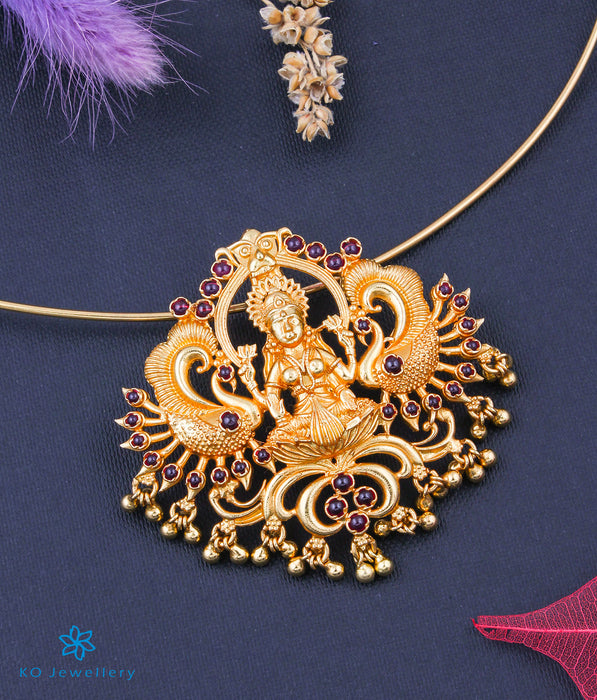 The Shakti Silver Lakshmi Peacock Pendant (Thin Chain)