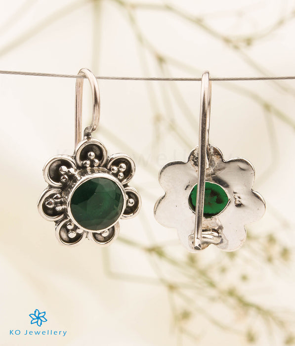 The Diva Silver Gemstone Earrings (Green)