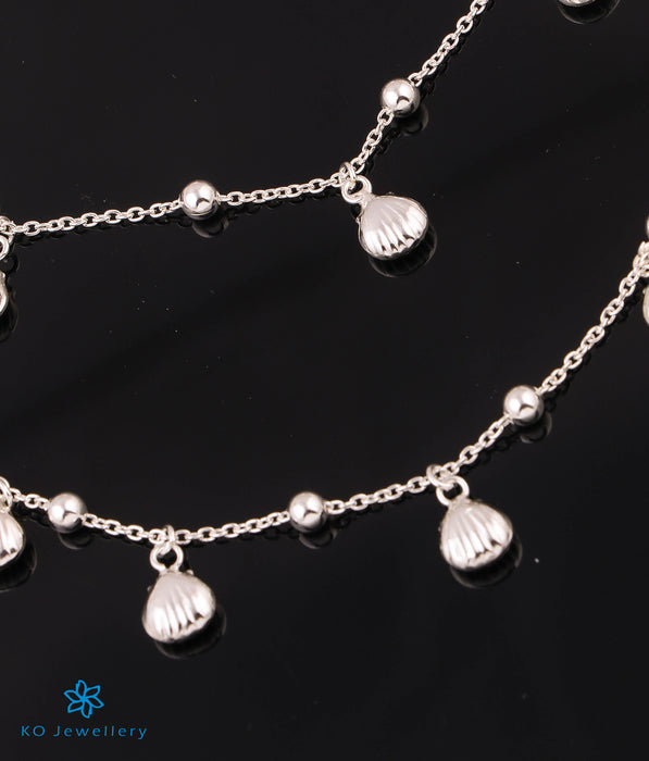 The Sea-Shell Silver Anklets