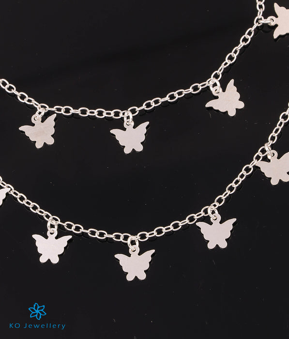 The Wings Silver Anklets