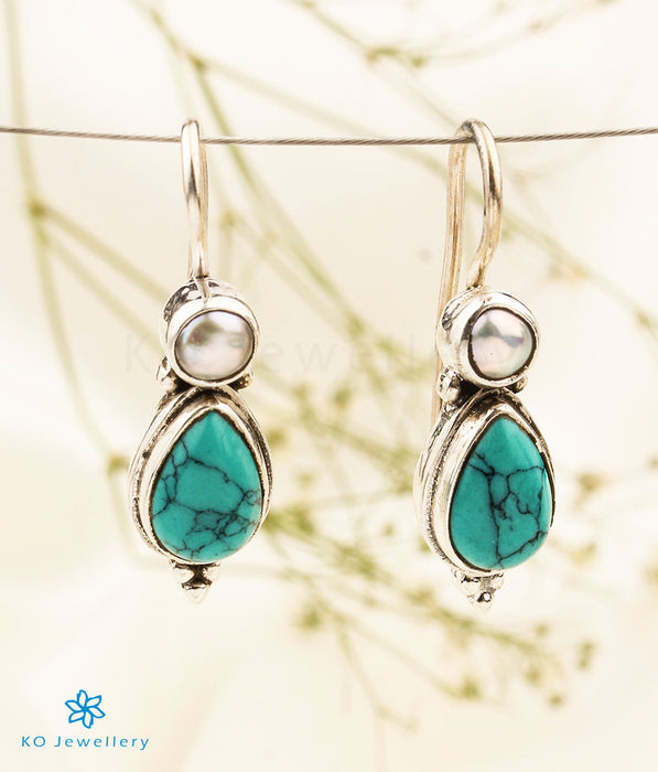 The Aarav Silver Gemstone Earrings (Turquoise)