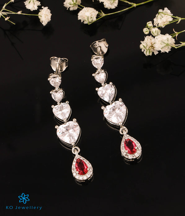 The Hearts Solitaire Silver Necklace & Earrings