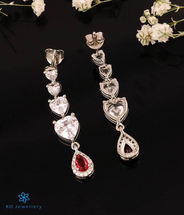 The Hearts Solitaire Silver Necklace & Earrings