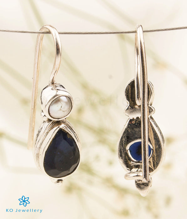 The Aarav Silver Gemstone Earrings (Blue)