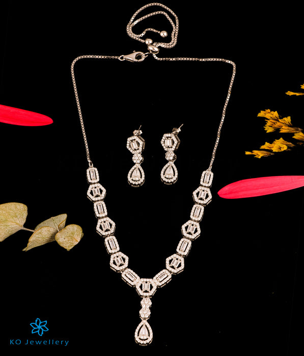 The Artdeco Sparkle Silver Necklace Set