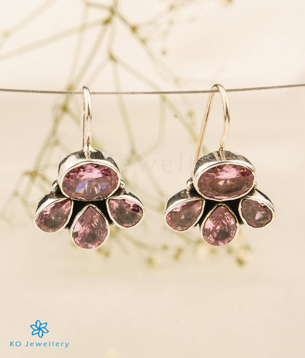 The Urmika Silver Gemstone Earrings (Pink)
