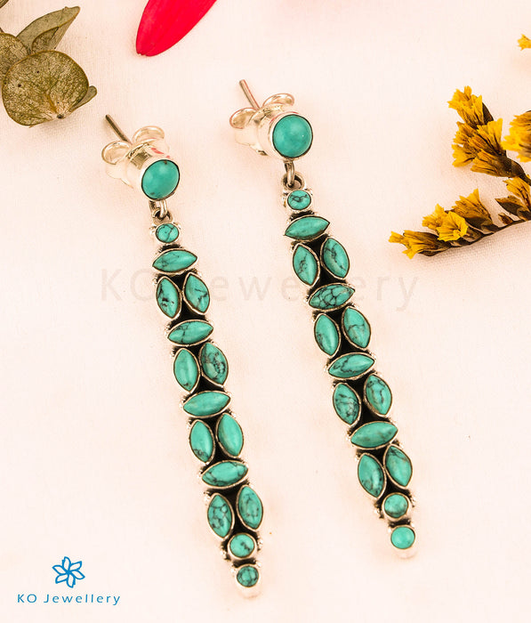 The Vrishti Silver Gemstone Earrings (Turquoise)