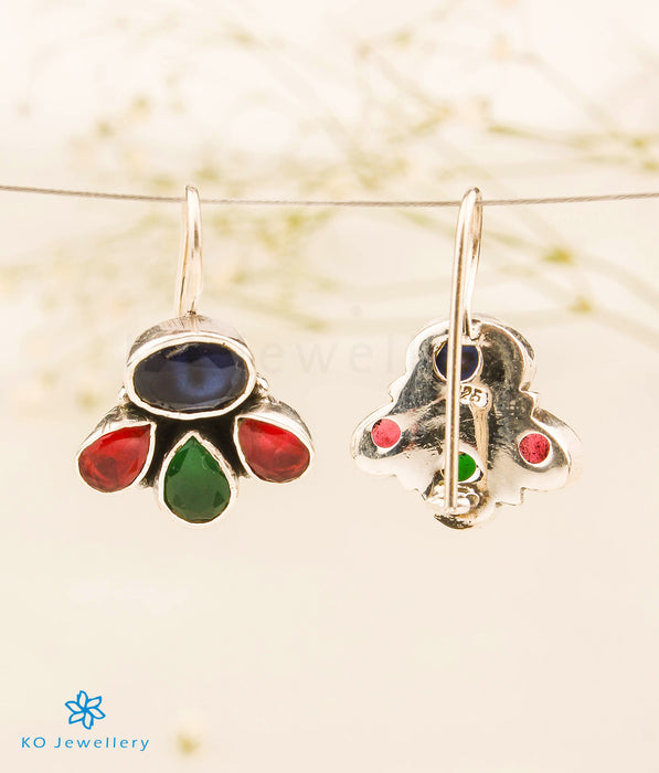 The Urmika Silver Gemstone Earrings (Multi Colour)