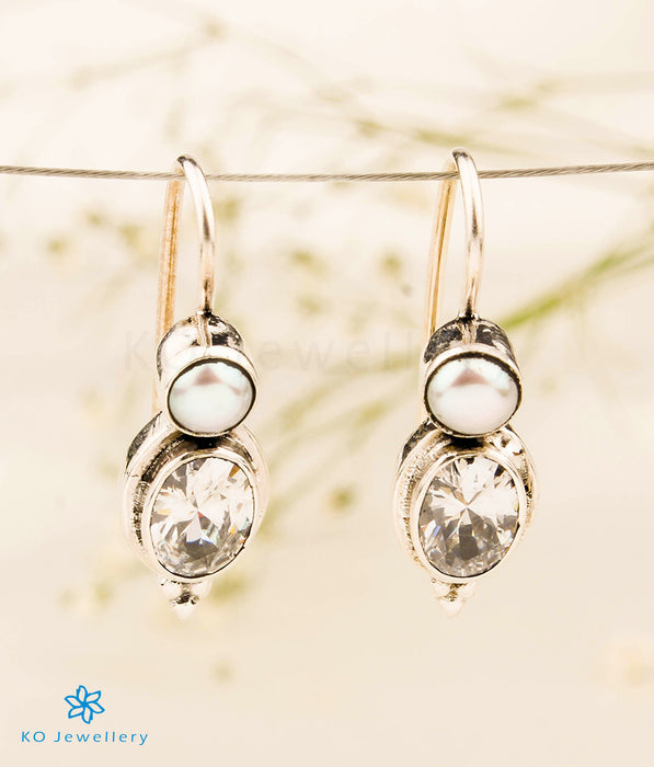 The Avanti Silver Gemstone Earrings (White)