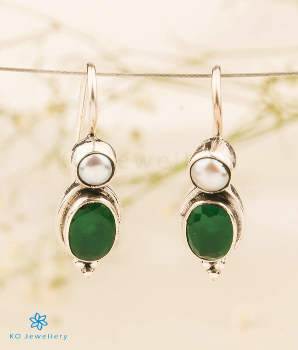 The Avanti Silver Gemstone Earrings (Green)