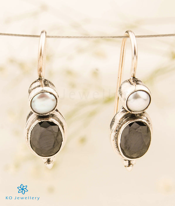 The Avanti Silver Gemstone Earrings (Black)