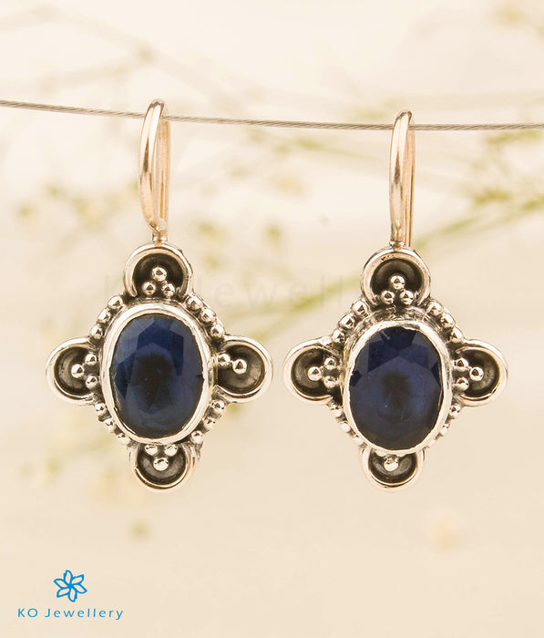 The Ayra Silver Gemstone Earrings (Blue)