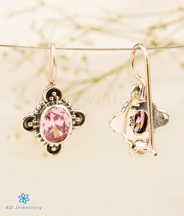 The Ayra Silver Gemstone Earrings (Pink)