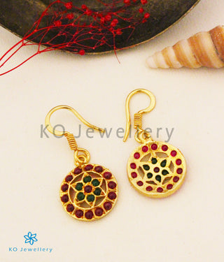 The Samanvaya Silver Earrings (Red/Green)